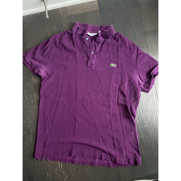 Lacoste Men's Slim Fit Polo 100% Slim Fit Short Sleeve Blue Sz US Large/FR 5 - Picture 1 of 7
